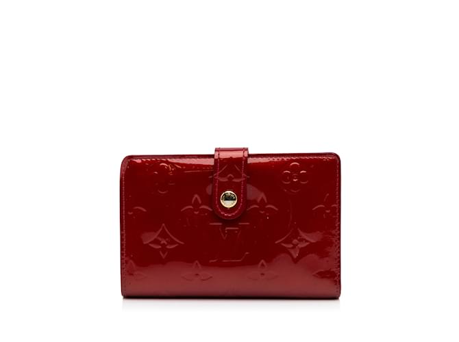 Bolsa Francesa Louis Vuitton Vernis Vermelha Carteiras Pequenas Vermelho Couro  ref.1134885