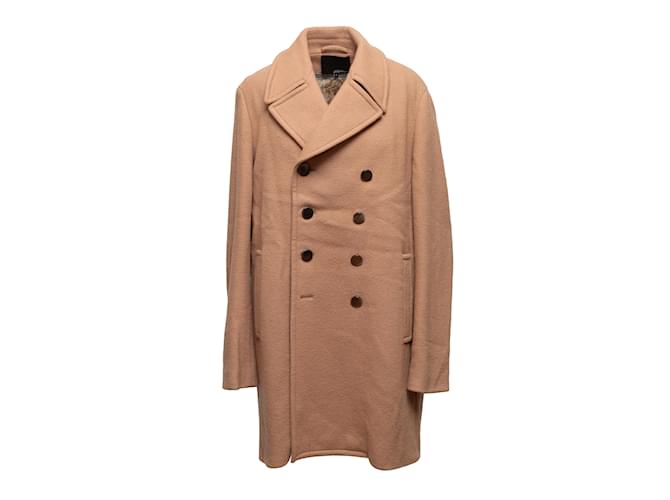 Tan Phillip Lim Wool Double-Breasted Fur-Lined Coat Size S Camel  ref.1134922