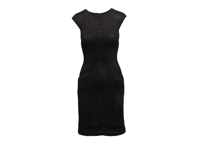 Black Chanel Early 2000s Mesh-Kleid Größe EU 38 Schwarz Synthetisch  ref.1134924