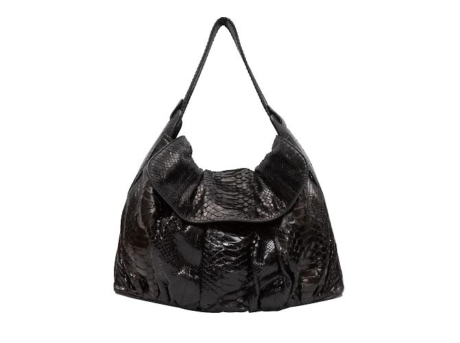 Grand sac cabas en python noir Zagliani