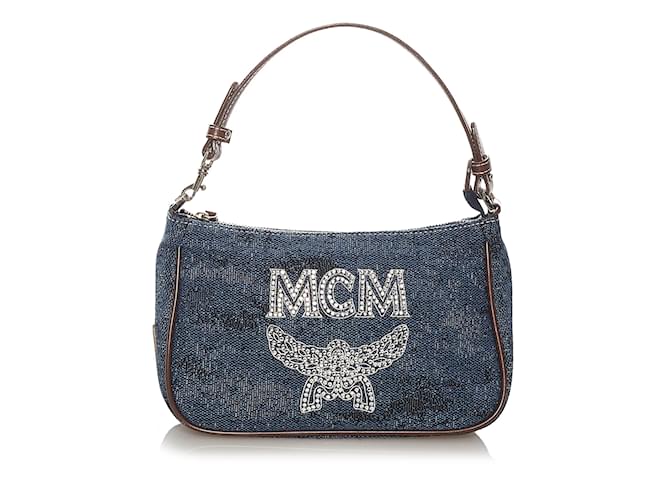 Bolso satchel vaquero azul MCM Cuero  ref.1134962