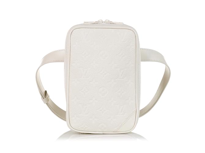 Sac ceinture latéral utilitaire blanc Louis Vuitton Monogram Taurillon Cuir  ref.1134997