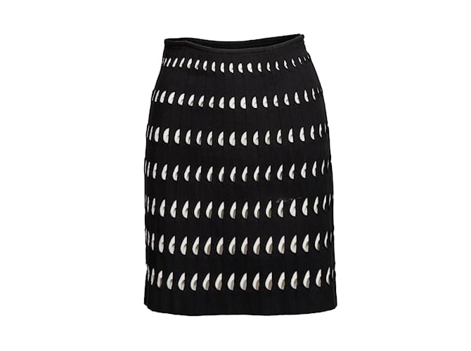 Alaïa Black & White Alaia Cutout Pleated Skirt Size XS Synthetic  ref.1135028