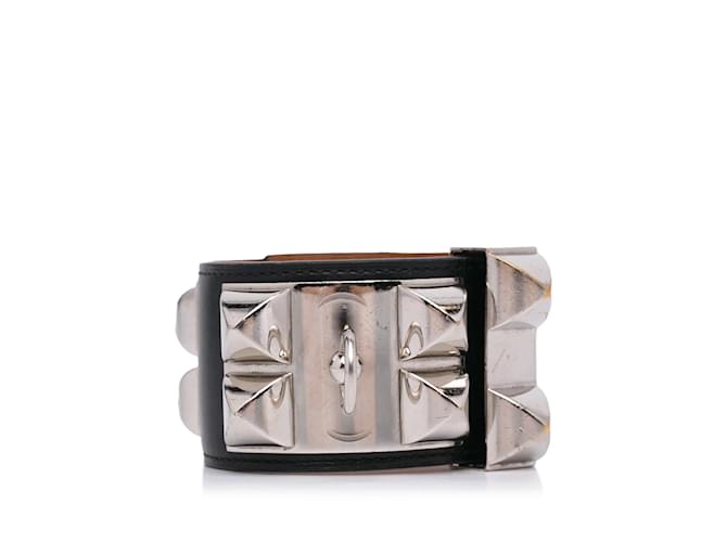 Hermès Black Hermes Collier de Chien Bracelet Leather  ref.1135055