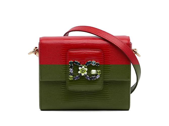 Dolce & Gabbana Red Dolce&Gabbana Embossed Millennials Crossbody