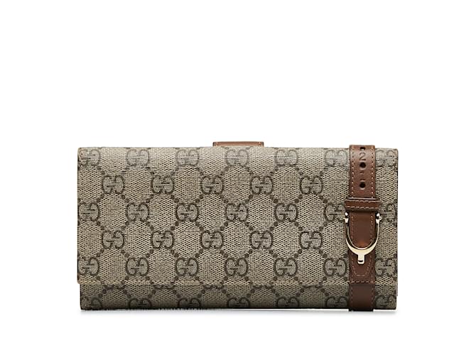 Brown Gucci GG Supreme Nice Wallet Cloth  ref.1135075