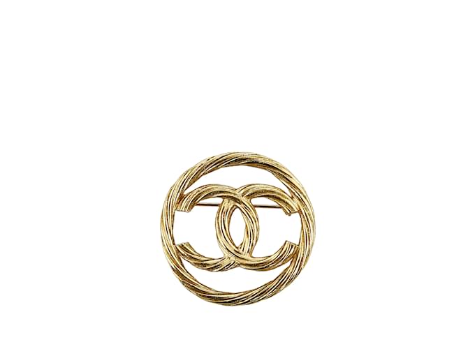 Goldene Chanel CC-Brosche Metall  ref.1135084