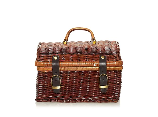 Brown Givenchy Wicker Rattan Basket Handbag  ref.1135122