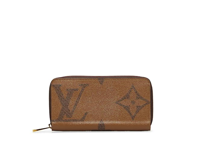 Brown Louis Vuitton Monogram Giant Reverse Zippy Wallet Cloth  ref.1135126