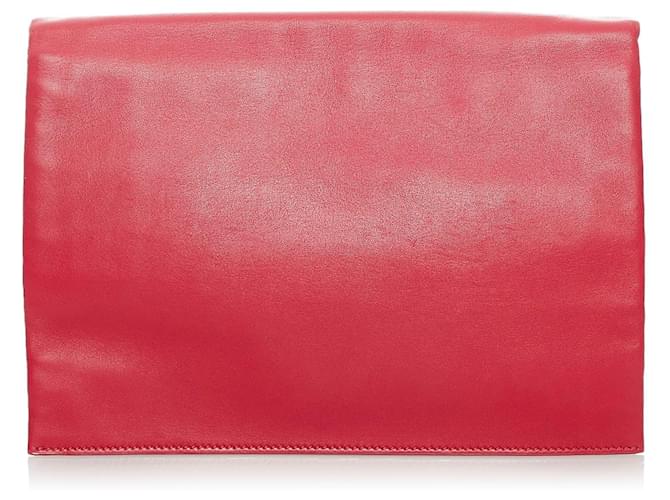 Céline Pochette rouge Celine Trio Cuir  ref.1135200