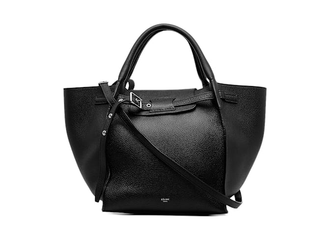 Big Bag Céline Bolsa Celine Pequena Grande Preta Preto Couro  ref.1135216