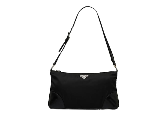 Black Prada TessutoShoulder Bag. high quality Thisshoulder bag features anylon body, Flat