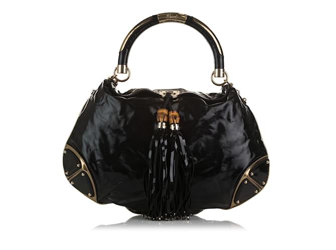 Cartable noir Gucci Indy Babouska verni Cuir  ref.1135438