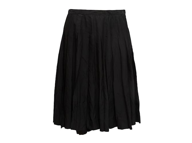 Vintage Black Chanel Pleated Wool Skirt Size EU 38  ref.1135443