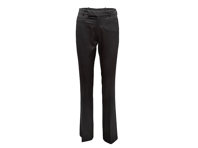 Pantalón de seda de pierna recta Gucci negro Talla UE 42  ref.1135460
