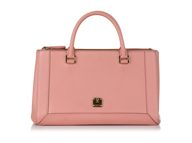 Bolso satchel de cuero rosa MCM Nuovo  ref.1135479
