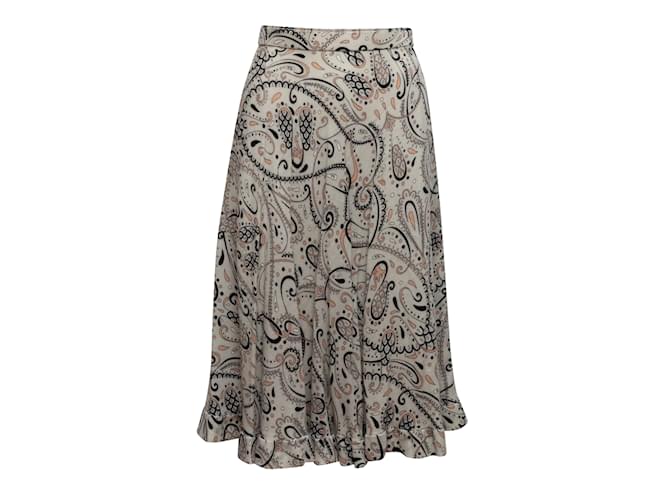 Vintage Gray & Multicolor Emilio Pucci Paisley Print Midi Skirt Size M Multiple colors Synthetic  ref.1135514