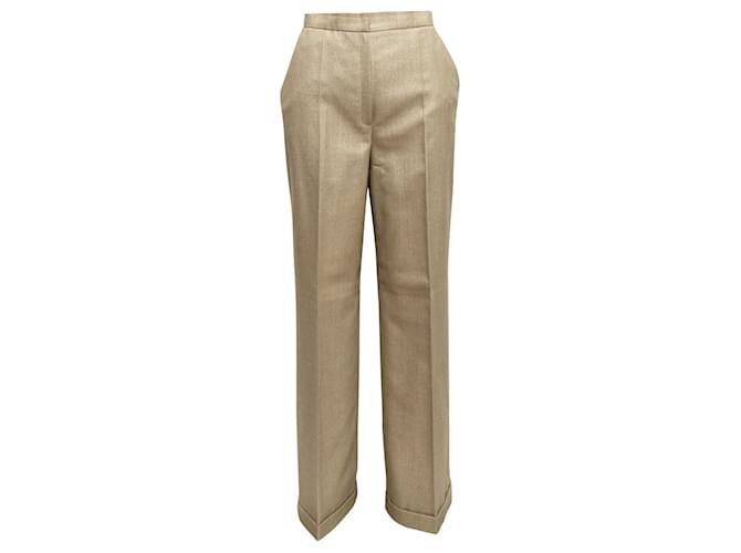 Pantaloni vintage in lana metallizzata Givenchy color oro taglia EU 40 D'oro  ref.1135524