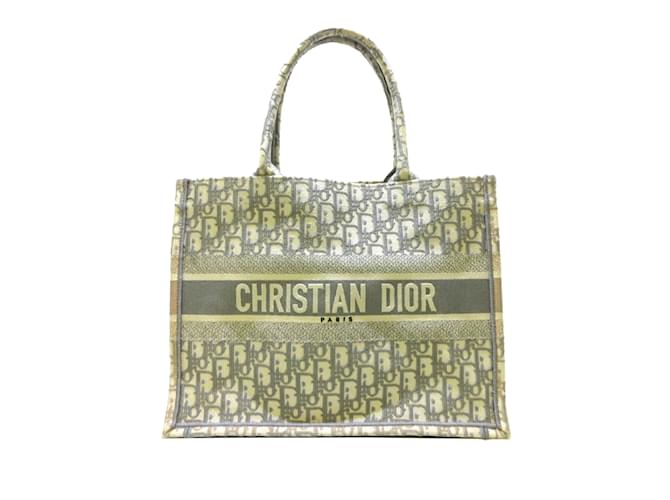 Graue Dior Medium Oblique Book Tote Bag Leinwand  ref.1135655