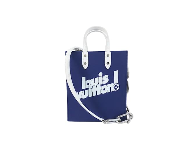 Blaue Louis Vuitton Everyday Sac Plat XS Tasche Leder  ref.1135671