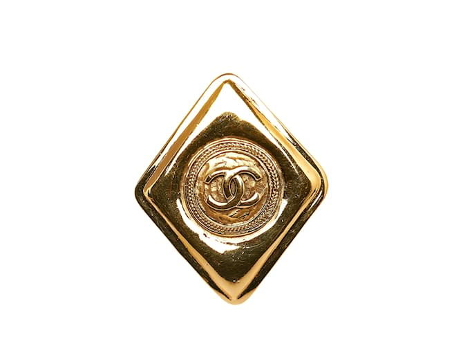 Gold Chanel CC Brooch Golden Metal  ref.1135686