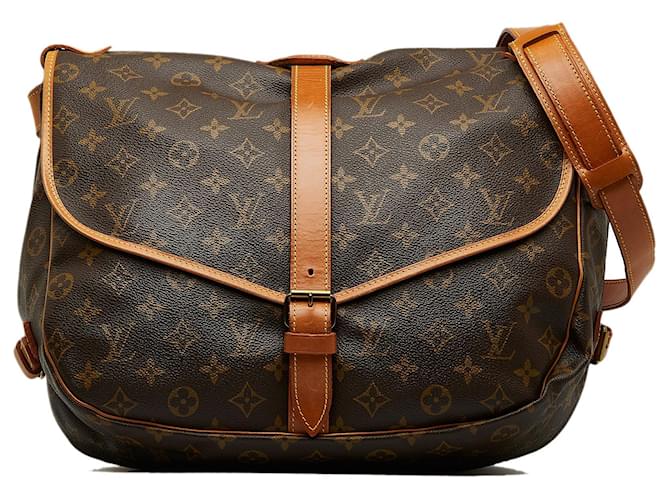 Brown Louis Vuitton Monogram Saumur 35 Crossbody Bag Leather  ref.1135711