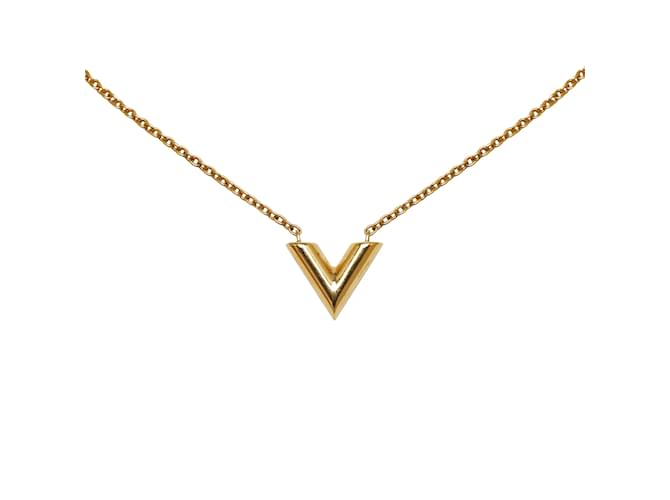 Gold Louis Vuitton Essential V Necklace Golden Yellow gold  ref.1135817