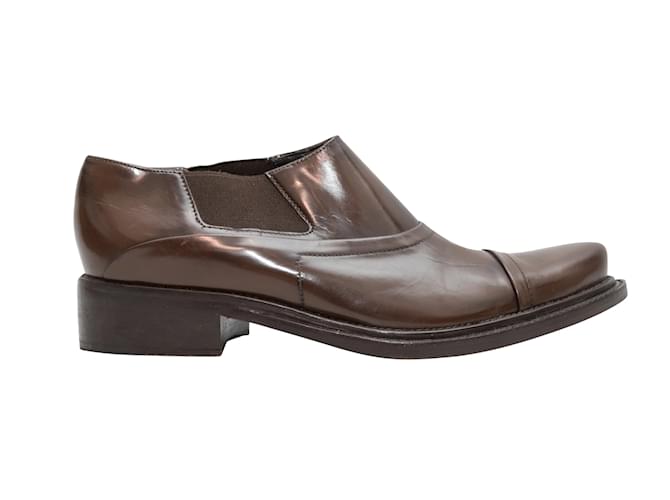 Brown Prada Leather Dress Shoes Size 37.5  ref.1135911