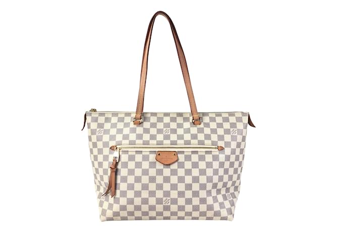 White Louis Vuitton Damier Azur Iena PM Shoulder Bag Leather  ref.1136039