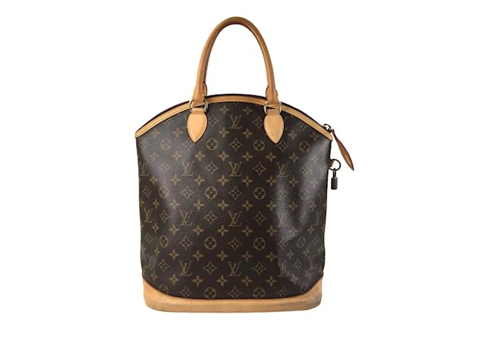 Brown Louis Vuitton Monogram Lockit Vertical PM Handbag Leather  ref.1136040