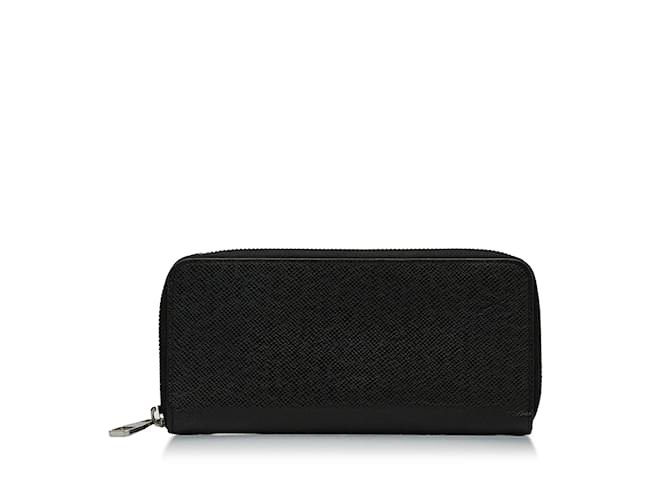 Black Louis Vuitton Taiga Zippy Long Wallet Leather  ref.1136113