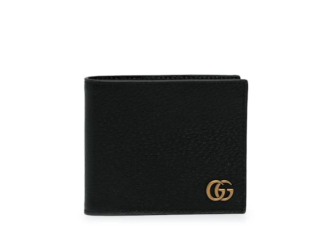 Kleine Geldbörse aus schwarzem Gucci GG Marmont-Leder  ref.1136147