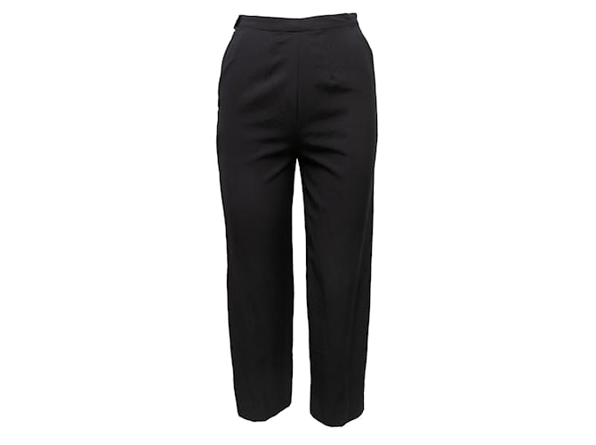 Chanel noir vintage 90s Pantalon taille haute Taille US XS Synthétique  ref.1136159