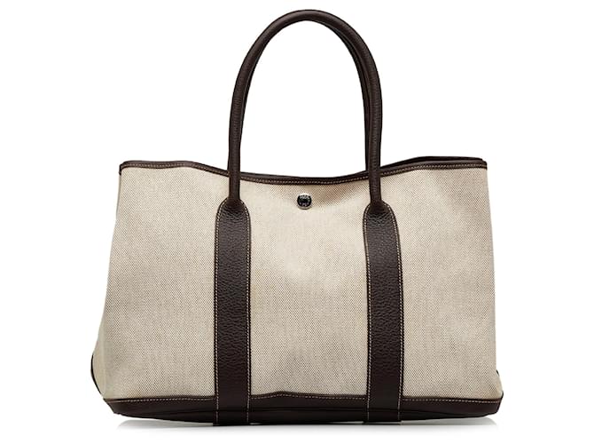 Hermès Brown Hermes Garden Party PM Tote Bag Leather  ref.1136187