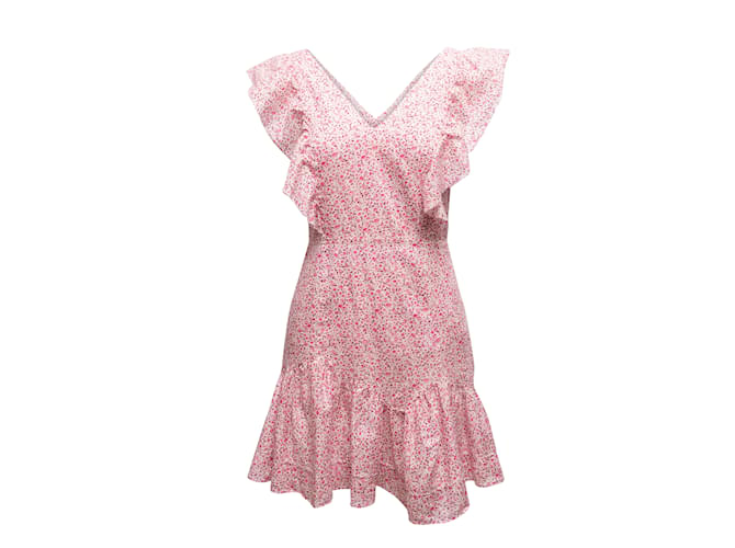 Mini vestido rosa e vermelho LoveShackFancy com estampa floral tamanho S Sintético  ref.1136271