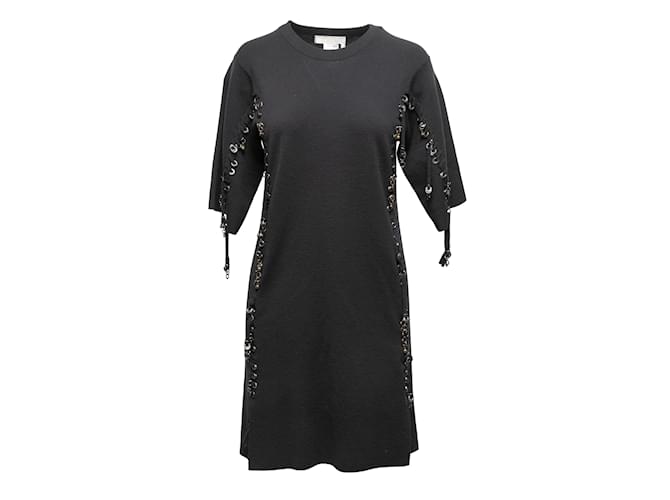 Chloé Black Chloe Wool Grommet-Embellished Knit Dress Size US XS  ref.1136294