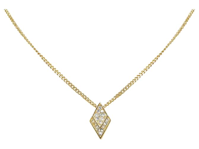 Gold Dior Gold-Tone Pendant Necklace Golden Metal  ref.1136348