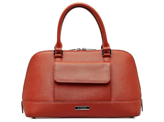 Orangefarbene Burberry-Handtasche aus Kalbsleder  ref.1136360
