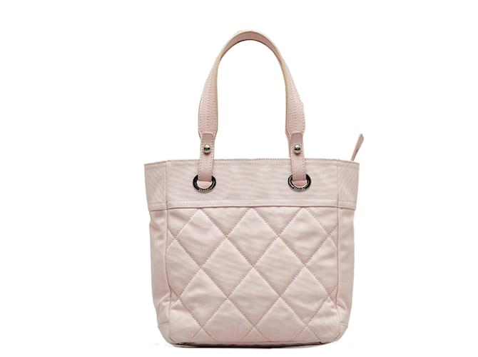 Pink Chanel Small Paris-Biarritz Tote Leather  ref.1136363