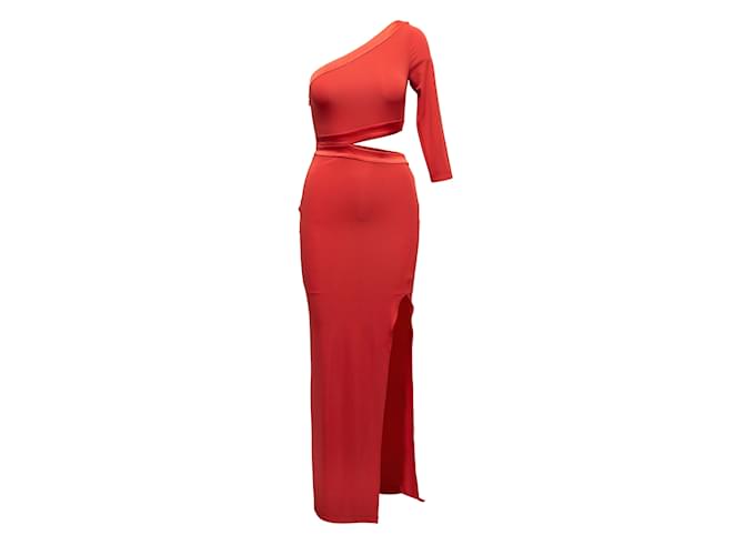 Rust Alice + Olivia One-Shoulder Cutout Dress Size US 0 Red Synthetic  ref.1136380