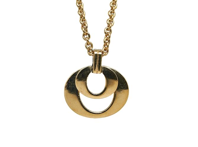 Gold Dior Logo Pendant Necklace Golden Yellow gold  ref.1136466