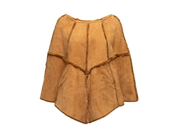 Autre Marque Tan Ugg Australia Shearling Poncho Size S Camel Leather  ref.1136523