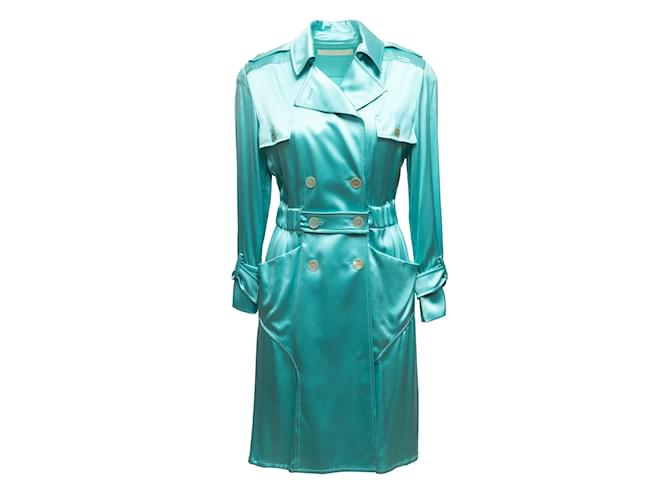 Turquoise Valentino Double-Breasted Silk Dress Size US 4  ref.1136562