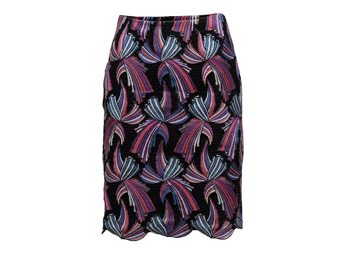 Black & Multicolor Emilio Pucci Embroidered Skirt Size EU 38 Synthetic  ref.1136573