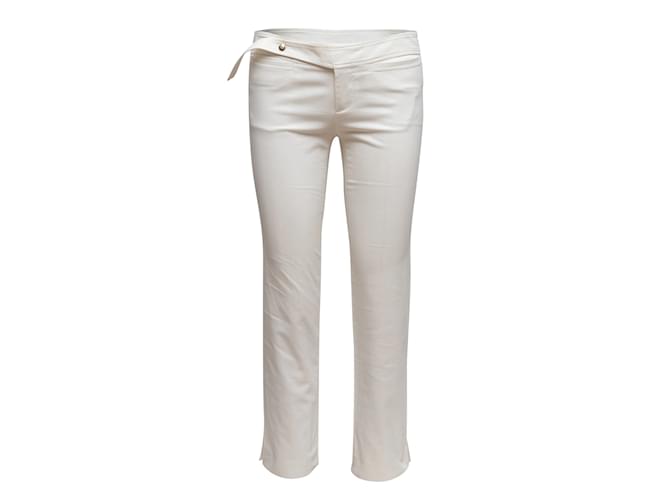 White Gucci Straight-Leg Pants Size EU 42 Synthetic  ref.1136583