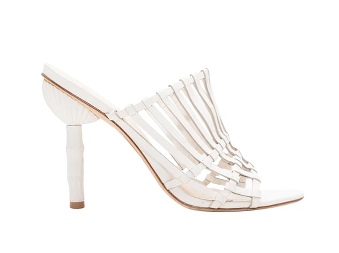 White Cult Gaia Ark Leather Heeled Sandals Size 38.5  ref.1136593