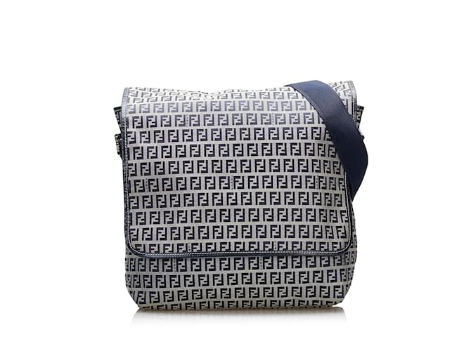 Gray Fendi Zucchino Crossbody Bag Cloth  ref.1136594