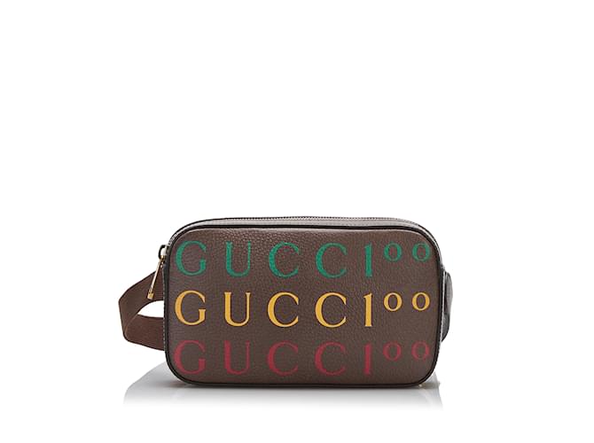 Brown Gucci 100th Anniversary Belt Bag Leather  ref.1136597