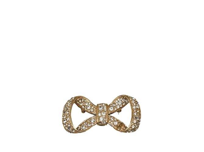 Broche de arco de cristal Chanel prateado Prata Prata  ref.1136701