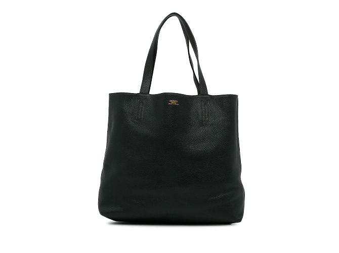 Double sens Schwarze, mit Hermès Clemence gefütterte Sens 36 Tote bag